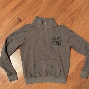 PINK three quarter zip up